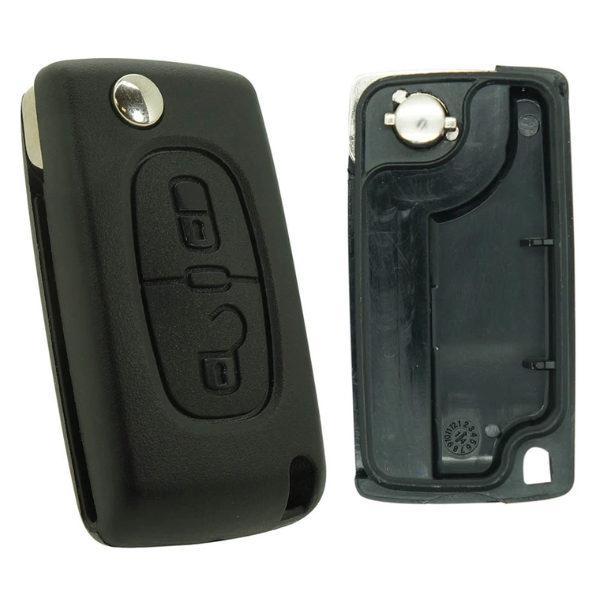 Coque de Clé 2 Boutons Peugeot & Citroën – Remplacement Expert, 3008, 5008, Jumpy, C4, C8