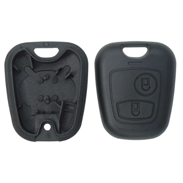 Coque de Clé 2 Boutons Peugeot 107, 307 & Citroën C1, C2, C3, Berlingo – Remplacement Facile