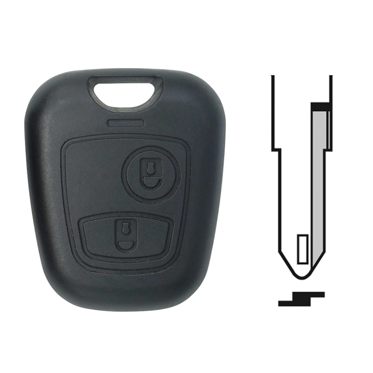 Coque de Clé 2 Boutons Peugeot 106, 206, 206+ – Remplacement Facile et Durable