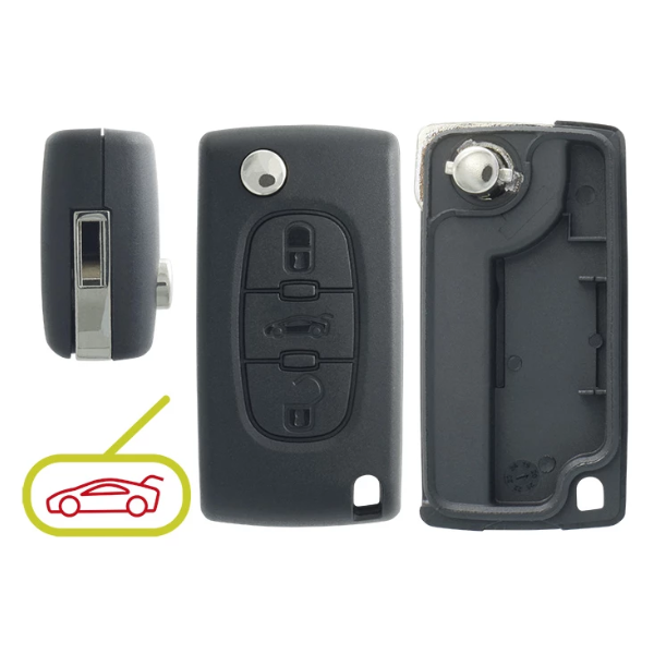 Coque Clé 3 Boutons – Citroën Berlingo, Jumpy, Jumper, Peugeot Partner