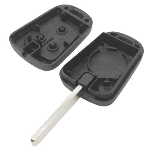 Coque de clé 2 boutons pour Opel – Corsa, Astra, Vectra, Signum, Omega (pile CR2032)