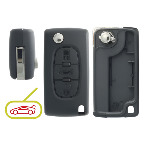 Coque Clé 3 Boutons – Citroën Berlingo, Jumpy, Jumper, Peugeot Partner