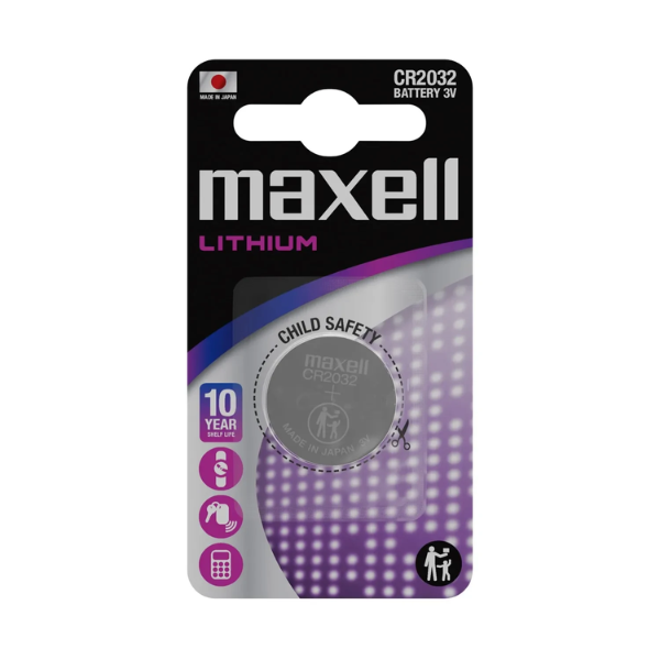 Pile CR2032 Maxell 3V – Lithium Haute Qualité pour Coque de Clé Voiture (Opel, Audi, Citroën, Renault…)